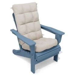 19 In. X 47 In. X 4 In. Outdoor Olefin Modern Tufted Adirondack Chair Cushion In Beige -Jearey adirondack chair cushions aczkd beige 1f 1000