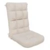 19 In. X 47 In. X 4 In. Outdoor Olefin Modern Tufted Adirondack Chair Cushion In Beige