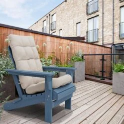 19 In. X 47 In. X 4 In. Outdoor Olefin Modern Tufted Adirondack Chair Cushion In Beige -Jearey adirondack chair cushions aczkd beige c3 1000