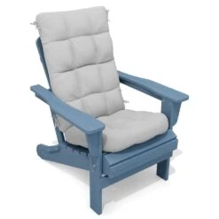 19 In. X 47 In. X 4 In. Outdoor Olefin Modern Tufted Adirondack Chair Cushion In Gray -Jearey adirondack chair cushions aczkd gray 1f 1000