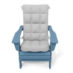 19 In. X 47 In. X 4 In. Outdoor Olefin Modern Tufted Adirondack Chair Cushion In Gray -Jearey adirondack chair cushions aczkd gray 4f 1000