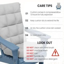 19 In. X 47 In. X 4 In. Outdoor Olefin Modern Tufted Adirondack Chair Cushion In Gray -Jearey adirondack chair cushions aczkd gray d4 1000