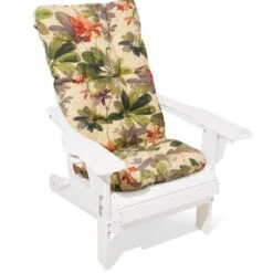 19 In. X 47 In. X 4 In. Outdoor Olefin Modern Tufted Adirondack Chair Cushion In Green Pattern -Jearey adirondack chair cushions aczkd green 1f 1000