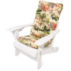 19 In. X 47 In. X 4 In. Outdoor Olefin Modern Tufted Adirondack Chair Cushion In Green Pattern -Jearey adirondack chair cushions aczkd green 44 1000