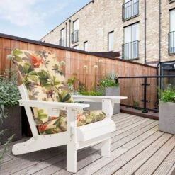 19 In. X 47 In. X 4 In. Outdoor Olefin Modern Tufted Adirondack Chair Cushion In Green Pattern -Jearey adirondack chair cushions aczkd green c3 1000