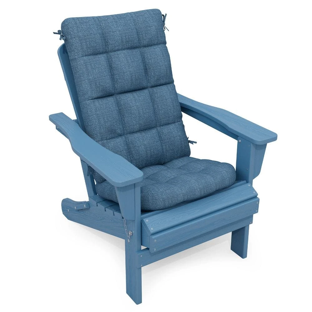 19 In. X 47 In. X 4 In. Outdoor Olefin Modern Tufted Adirondack Chair Cushion In Navy 6 19 In. X 47 In. X 4 In. Outdoor Olefin Modern Tufted Adirondack Chair Cushion In Navy - Image 6