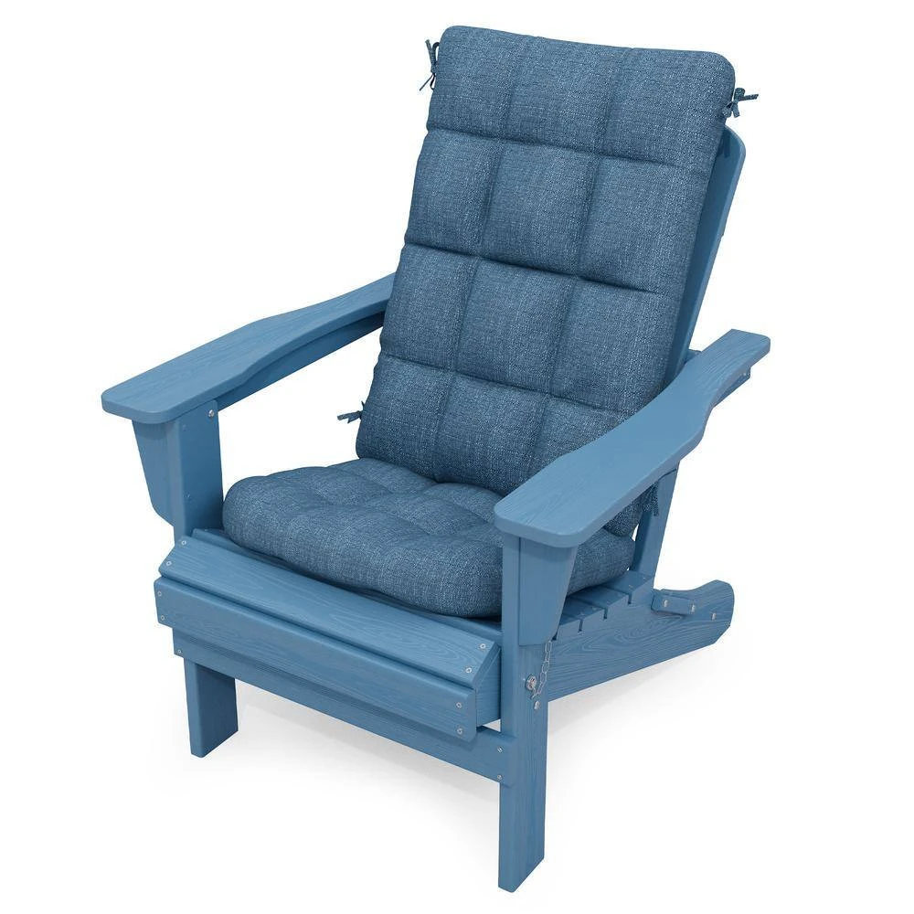 19 In. X 47 In. X 4 In. Outdoor Olefin Modern Tufted Adirondack Chair Cushion In Navy 7 19 In. X 47 In. X 4 In. Outdoor Olefin Modern Tufted Adirondack Chair Cushion In Navy - Image 7