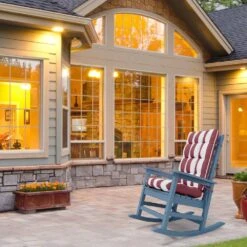 19 In. X 47 In. X 4 In. Outdoor Olefin Modern Tufted Adirondack Chair Cushion In Red And White -Jearey adirondack chair cushions aczkd redwhite 31 1000