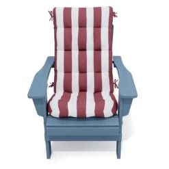 19 In. X 47 In. X 4 In. Outdoor Olefin Modern Tufted Adirondack Chair Cushion In Red And White -Jearey adirondack chair cushions aczkd redwhite 4f 1000
