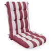 19 In. X 47 In. X 4 In. Outdoor Olefin Modern Tufted Adirondack Chair Cushion In Red And White