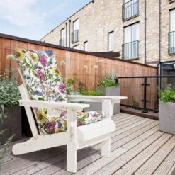 19 In. X 47 In. X 4 In. Outdoor Olefin Modern Tufted Adirondack Chair Cushion In White Pattern -Jearey adirondack chair cushions aczkd whitef c3 1000