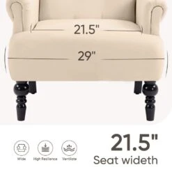 Lola Modern Upholstered Velvet Beige Accent Armchair With Extra Large Back And Wood Leg For Living Room Bedroom 10 Lola Modern Upholstered Velvet Beige Accent Armchair With Extra Large Back And Wood Leg For Living Room Bedroom -Jearey beige jearey accent chairs e011gby beige 66 1000