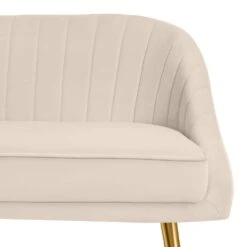 Modern 48 In. Golden Base Velvet Tufted 2-Seats Beige Loveseat Sofa For Living Room Furniture Sets -Jearey beige jearey loveseats e15sry hd bg 1f 1000