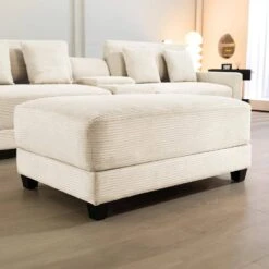 Beige Corduroy Ottoman For Sectional Sofa -Jearey beige jearey ottomans dxrjd beige 31 1000