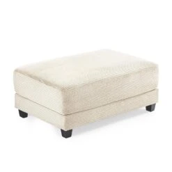 Beige Corduroy Ottoman For Sectional Sofa -Jearey beige jearey ottomans dxrjd beige 4f 1000