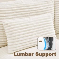 154 In. Corduroy Modular Rectangular Shaped Beige 4 Seat Sectional Sofa For Living Room And Spacious Space -Jearey beige jearey sectional sofas lydtr 4 beige 1f 1000