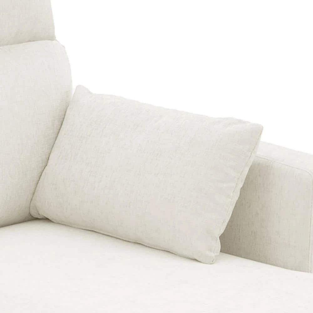 89 In. Square Arm Fabric L Shape Sectional Sofa With Chaise Lounge And Pillow In Beige 7 89 In. Square Arm Fabric L Shape Sectional Sofa With Chaise Lounge And Pillow In Beige - Image 7