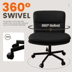 Peel Contemporary Faux Leather Swivel Ergonomic Task Chair Office In Black With Enlarged Seat Width -Jearey black jearey task chairs pepu black 4f 1000