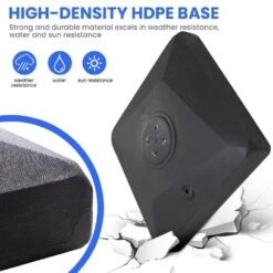 310 Lbs. Fillable Plastic Free Standing Patio Umbrella Base With Wheels In Black -Jearey black patio umbrella stands 120l dz 77 1000