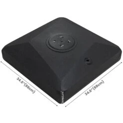 310 Lbs. Fillable Plastic Free Standing Patio Umbrella Base With Wheels In Black -Jearey black patio umbrella stands 120l dz a0 1000