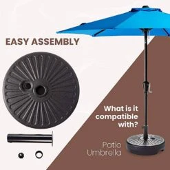 50 Lbs. Capacity Resin Patio Umbrella Base In Black -Jearey black patio umbrella stands 22l black 31 1000