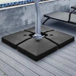 256 Lbs. Plastic Patio Umbrella Base In Black