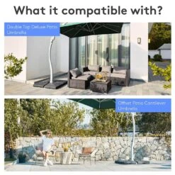 256 Lbs. Plastic Patio Umbrella Base In Black -Jearey black patio umbrella stands dhdz hd fa 1000