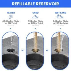 256 Lbs. Plastic Free Standing Patio Umbrella Base In Black For Cantilever Umbrella -Jearey black patio umbrella stands dz dahao 1d 1000