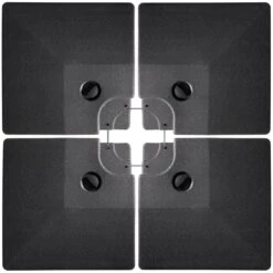 256 Lbs. Plastic Free Standing Patio Umbrella Base In Black For Cantilever Umbrella