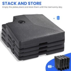 256 Lbs. Plastic Free Standing Patio Umbrella Base In Black For Cantilever Umbrella -Jearey black patio umbrella stands dz dahao d4 1000