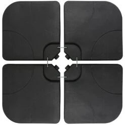 4-Piece 230 Lbs. Capacity Plastic Free Standing Patio Umbrella Base In Black -Jearey black patio umbrella stands dz u4 1d 1000
