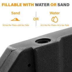 4-Piece 230 Lbs. Capacity Plastic Free Standing Patio Umbrella Base In Black -Jearey black patio umbrella stands dz u4 1f 1000