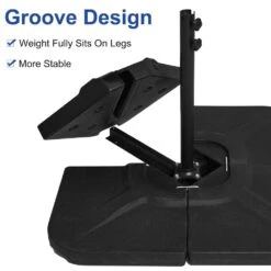 4-Piece 230 Lbs. Capacity Plastic Free Standing Patio Umbrella Base In Black -Jearey black patio umbrella stands dz u4 31 1000