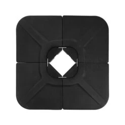 4-Piece 230 Lbs. Capacity Plastic Free Standing Patio Umbrella Base In Black