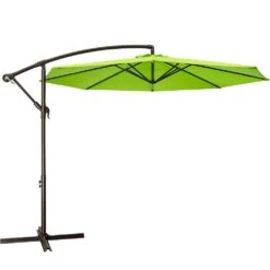 120 In. Outdoor Offset Cantilever Umbrella Patio Umbrella In Apple Green -Jearey cantilever umbrellas 10edxj agreen 4f 1000