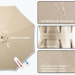 120 In. Outdoor Offset Cantilever Umbrella Patio Umbrella In Beige -Jearey cantilever umbrellas 10edxj beige a0 1000