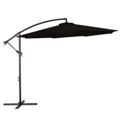 120 In. Outdoor Offset Cantilever Umbrella Patio Umbrella In Black -Jearey cantilever umbrellas 10edxj black c3 1000