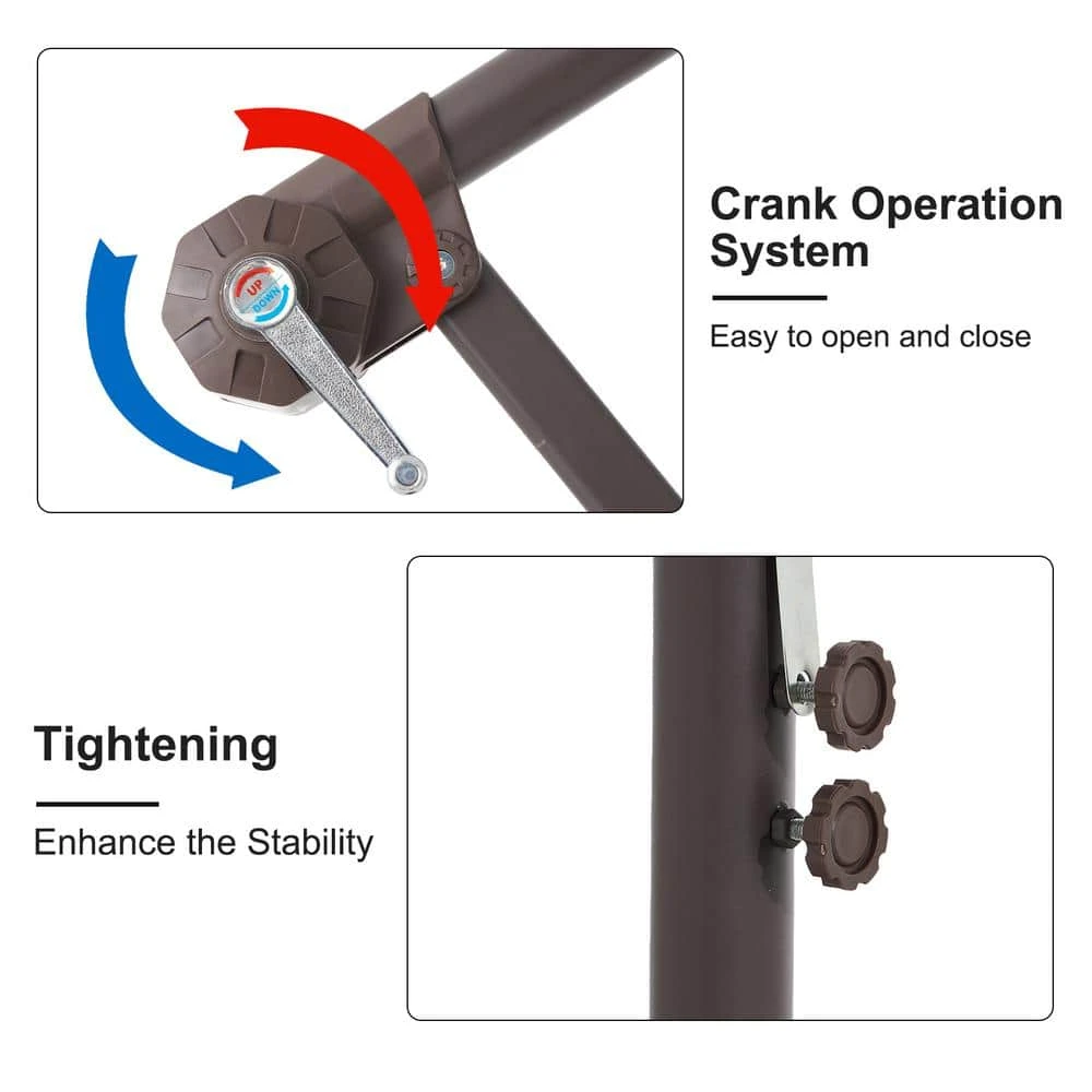 120 In. Outdoor Offset Cantilever Umbrella Patio Umbrella In Blue 4 120 In. Outdoor Offset Cantilever Umbrella Patio Umbrella In Blue - Image 4