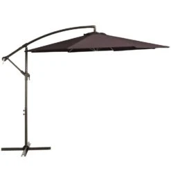 120 In. Outdoor Offset Cantilever Umbrella Patio Umbrella In Brown -Jearey cantilever umbrellas 10edxj brown c3 1000