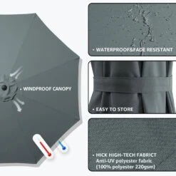 120 In. Outdoor Offset Cantilever Umbrella Patio Umbrella In Gray -Jearey cantilever umbrellas 10edxj gray 77 1000