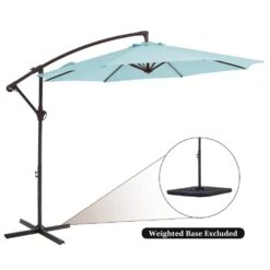 120 In. Outdoor Offset Cantilever Umbrella Patio Umbrella In Light Blue -Jearey cantilever umbrellas 10edxj lblue 44 1000