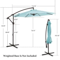 120 In. Outdoor Offset Cantilever Umbrella Patio Umbrella In Light Blue -Jearey cantilever umbrellas 10edxj lblue fa 1000