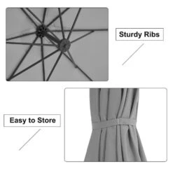 120 In. Outdoor Offset Cantilever Umbrella Patio Umbrella In Light Gray -Jearey cantilever umbrellas 10edxj lgy 4f 1000