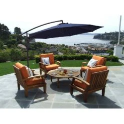 120 In. Outdoor Offset Cantilever Umbrella Patio Umbrella In Navy -Jearey cantilever umbrellas 10edxj navy 31 1000