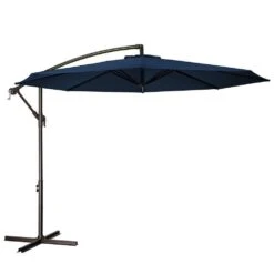120 In. Outdoor Offset Cantilever Umbrella Patio Umbrella In Navy -Jearey cantilever umbrellas 10edxj navy c3 1000