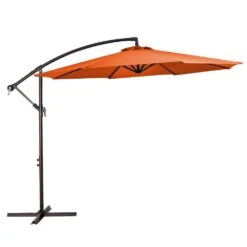 120 In. Outdoor Offset Cantilever Umbrella Patio Umbrella In Orange -Jearey cantilever umbrellas 10edxj orange c3 1000