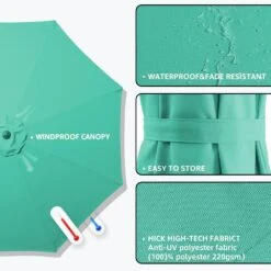 120 In. Outdoor Offset Cantilever Umbrella Patio Umbrella In Peacock Blue -Jearey cantilever umbrellas 10edxj pb 1f 1000