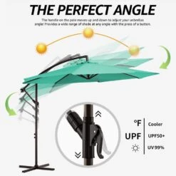 120 In. Outdoor Offset Cantilever Umbrella Patio Umbrella In Peacock Blue -Jearey cantilever umbrellas 10edxj pb 44 1000