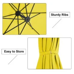 120 In. Outdoor Offset Cantilever Umbrella Patio Umbrella In Yellow -Jearey cantilever umbrellas 10edxj ye 4f 1000