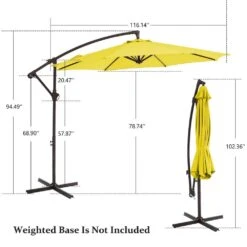 120 In. Outdoor Offset Cantilever Umbrella Patio Umbrella In Yellow -Jearey cantilever umbrellas 10edxj ye fa 1000